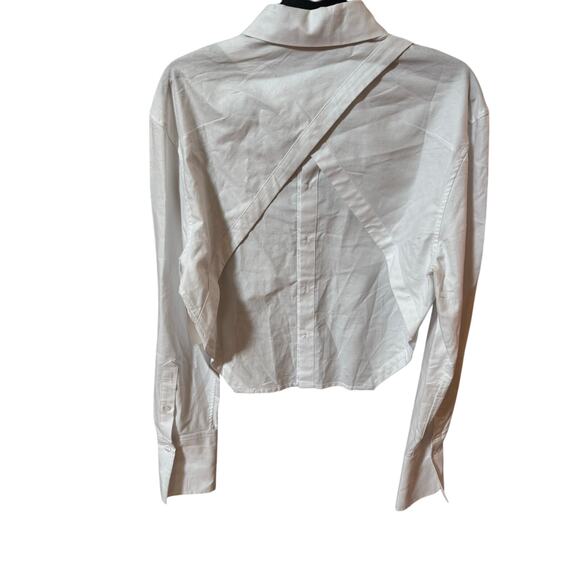 K.NGSLEY Vincent White V-Back Button Up Shirt - Size Small (new) - Picture 6 of 9